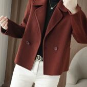 西装 双面呢短款 领时尚 妈妈装 秋冬新款 大衣外套羊毛气质款 2025爆版