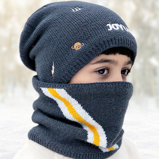 小孩帽子男款冬季儿童男孩2025新款秋冬男子电动车防风针织毛线帽