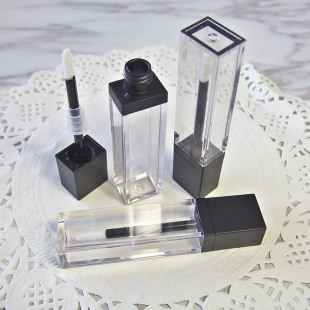 包邮 方扁形透明唇彩管唇釉空管DIY高档唇蜜空瓶唇彩分装 瓶7ml