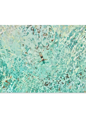 【艺术版画】Nina Brooke复刻艺术版画蓝绿色大海滩风景装饰画芯