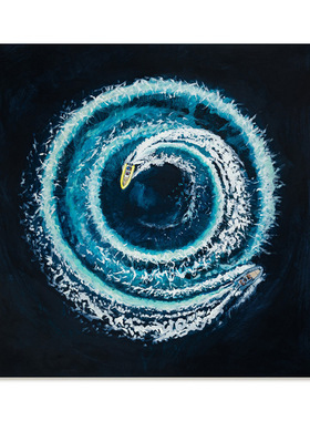 【艺术版画】Nina Brooke复刻艺术版画蓝绿色大海景游泳装饰画芯