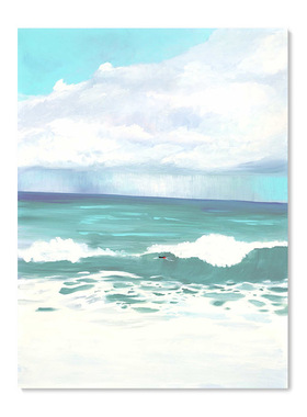 【艺术版画】插画师Lili Wood复刻艺术版画蓝色大海风景装饰画芯