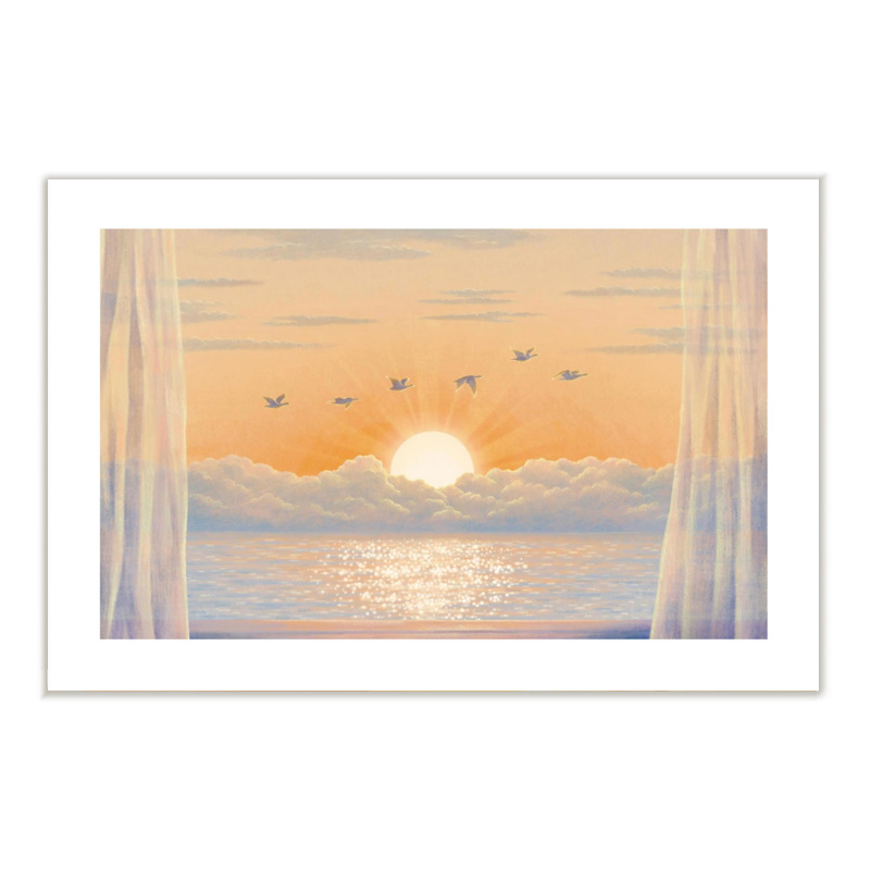 【艺术版画】插画师Subin复刻艺术版画治愈温馨日出风景装饰画芯