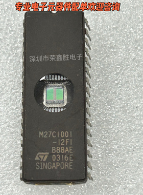 可擦可编程存储器M27C1001-12F1 ST M27C1001 CDIP32进口全新芯片
