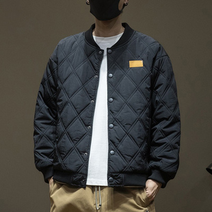 空气棉轻薄棉衣男2026秋冬宽松大码 保暖棉袄休闲棉服棒球外套