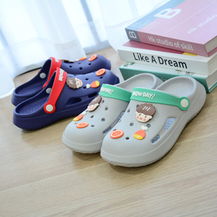 2026美人桥儿童男童EVA泡沫拖鞋夏包头女宝宝凉拖后带洞洞鞋沙滩