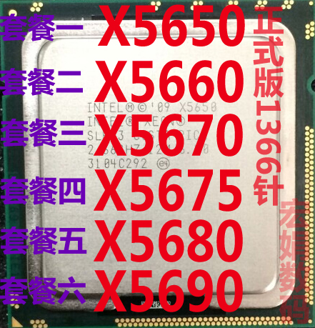 Intel至強X5650 X5660 X5670 X5675 X5680 X5690 CPU LGA1366針腳