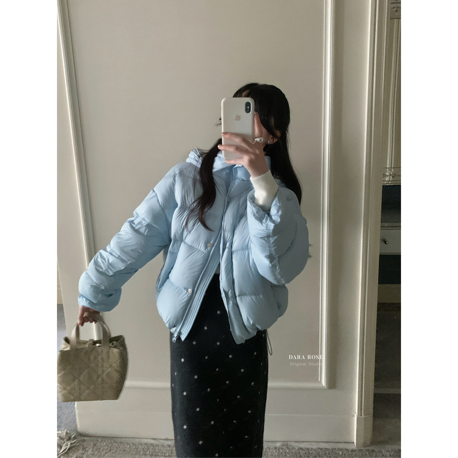 DARA ROSE-品质华夫格云朵泡芙短款高端洋气保暖羽绒服外套S7978