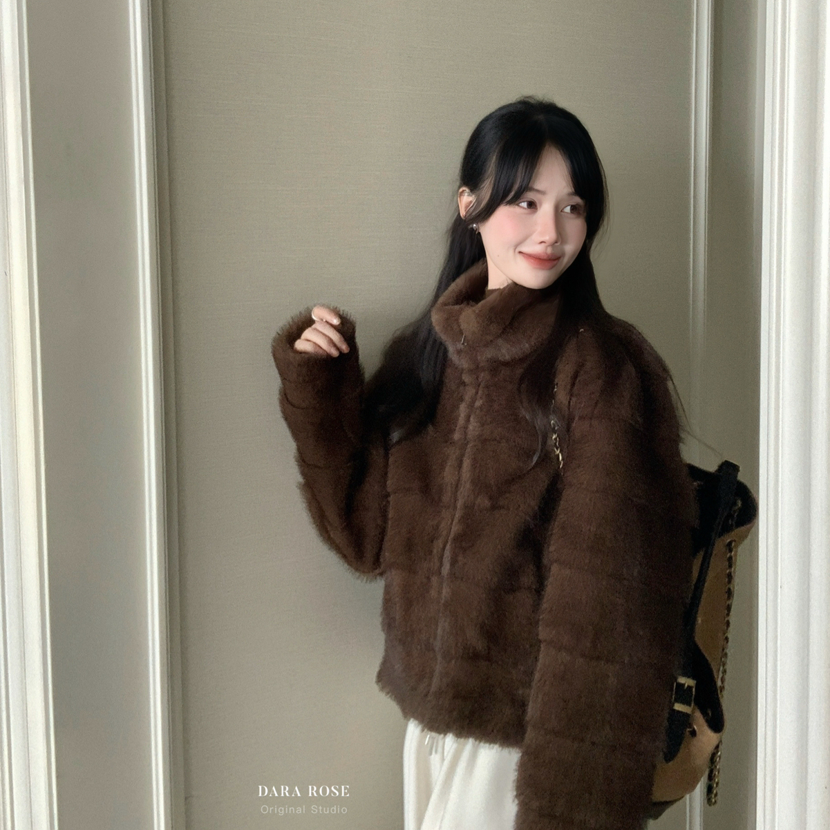 奢华超仿真水貂高品质毛毛外套立领廓形质感高级感轻奢短外套