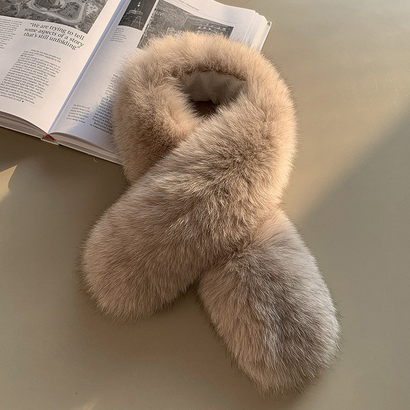 cozyfur 冬季保暖狐狸毛围巾皮草围脖毛毛领子女韩版气质长款百搭
