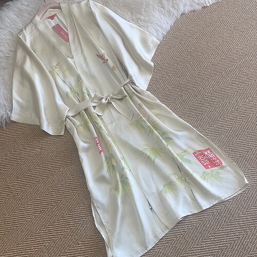 真丝素绉缎风衣手工透彩防嗮外披