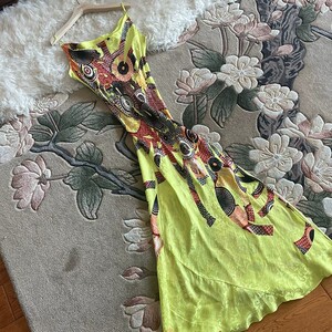 法式真丝提花缎鱼尾连衣裙斜裁