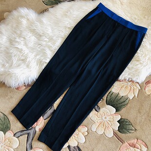 设计感女2022春夏原厂高级垂感拼色小众炸街西服长裤 裤 子 S西装