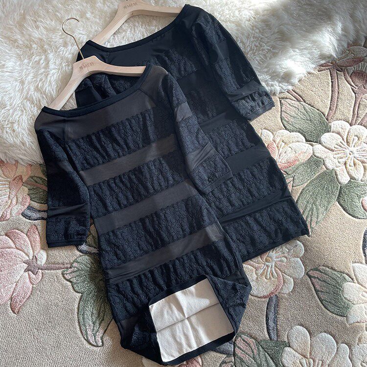 真丝加绒连衣裙针织连衣裙女小码修身蕾丝包臀内搭紧身打底短裙子