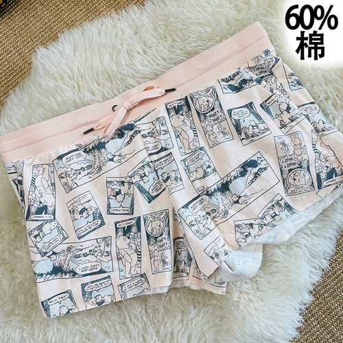 棉大码女装卡通印花宽松短裤外贸