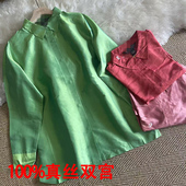 中长宽松真丝衬衫 衬衣 裙桑蚕丝纯色大码 风衣2025秋 200斤双宫衬衫
