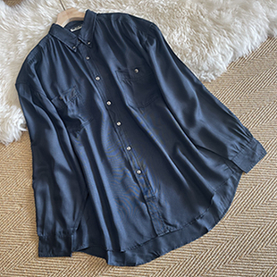 衬衫 中长商务重磅真丝高端外贸加大码 50姆 男长袖 斜纹绸桑蚕丝衬衫