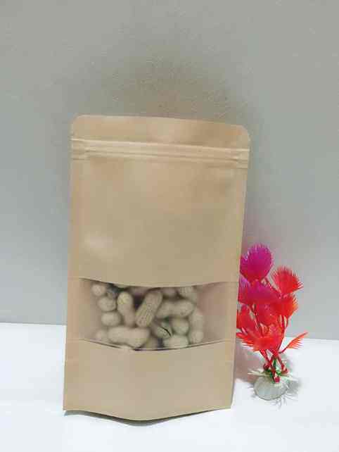 18*26+4开窗牛皮纸袋 自封自立袋 拉练袋 食品包装袋 茶叶袋 批发