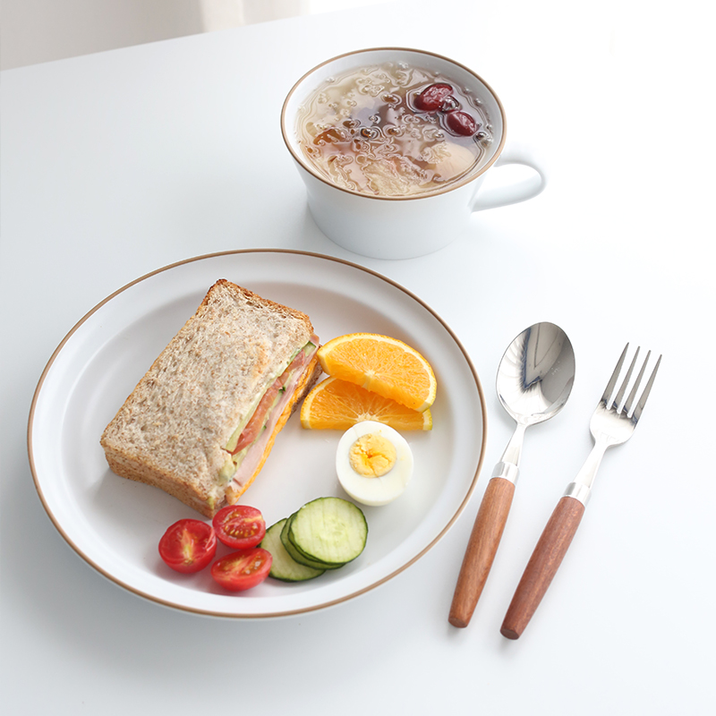 日式复古哑光餐盘创意蛋糕早餐盘