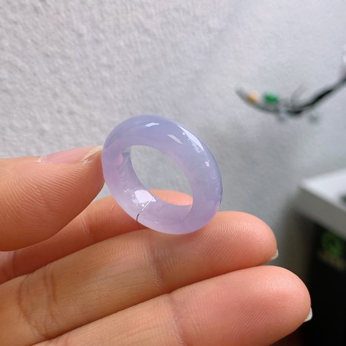 12圈口缅甸天然翡翠A货冰紫罗兰戒指A287#