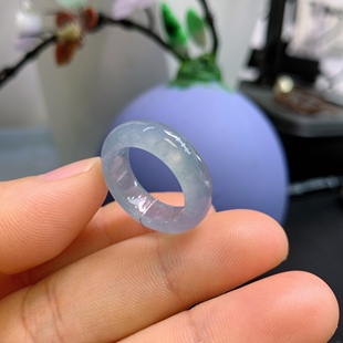11圈口缅甸天然翡翠A货冰蓝紫罗兰戒指A940