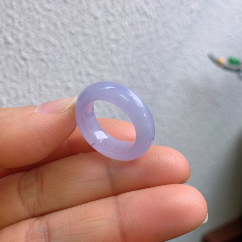 12圈口缅甸天然翡翠A货冰满紫罗兰戒指A288#