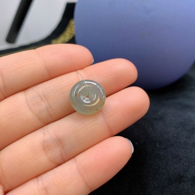 缅甸天然翡翠A货冰飘黄翡洒金平安扣吊坠A1086#