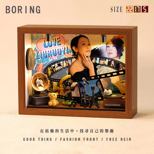 刘若英周边专辑相框小屋小纪念创意音乐造景手工礼物微缩装饰摆件