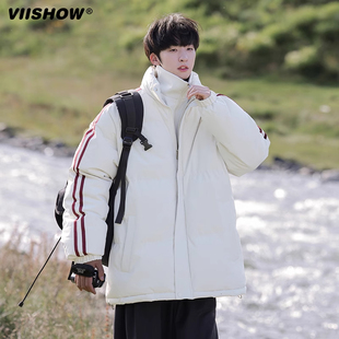 VIISHOW假两件棉衣男款冬季加绒加厚面包服宽松情侣潮牌棉服外套