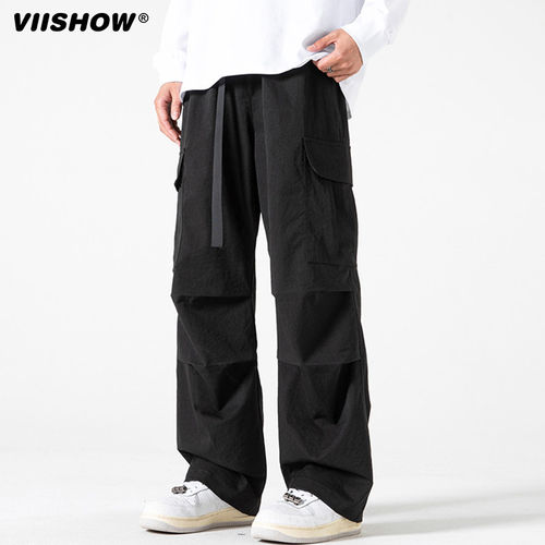 VIISHOW棉致冲锋裤男士秋冬季潮牌户外运动直筒阔腿防水休闲裤子