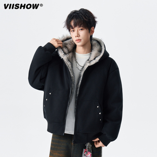 VIISHOW冬季潮牌座山雕加厚连帽羽绒服男女90绒保暖百搭短款外套