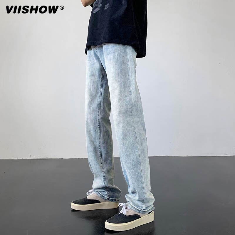 VIISHOW美式复古高街牛仔裤