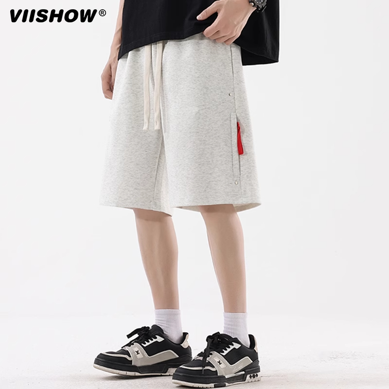 VIISHOW重磅运动短裤男2025夏季宽松直筒休闲五分裤子透气篮球裤
