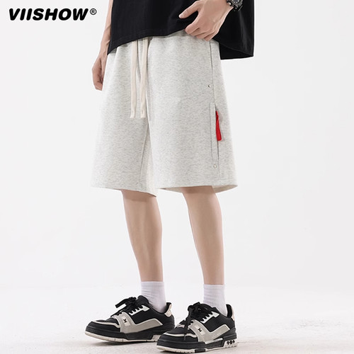 VIISHOW重磅运动短裤男2025夏季宽松直筒休闲五分裤子透气篮球裤