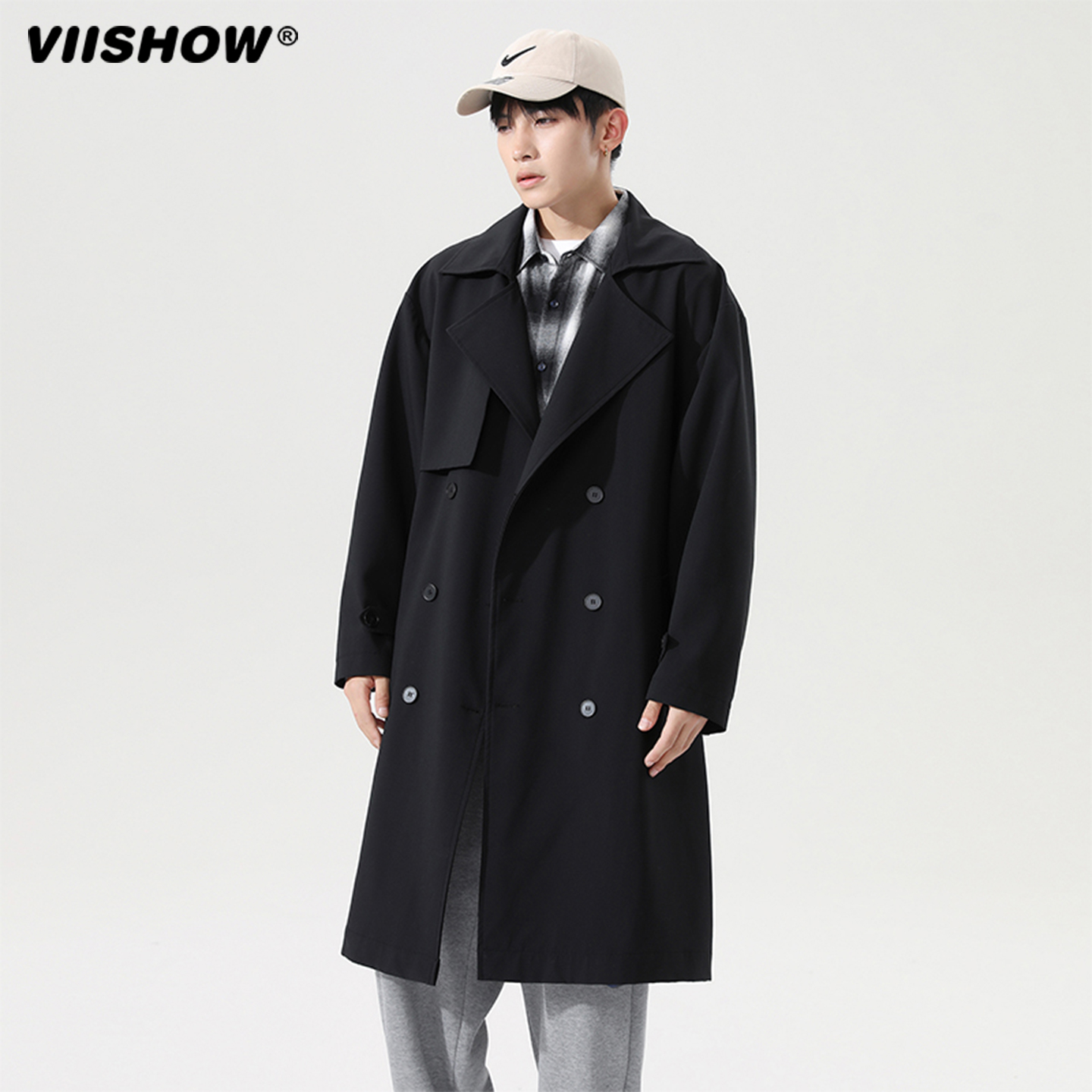 VIISHOW风衣外套男装春秋韩版潮流痞帅高级感英伦大衣中长款披风