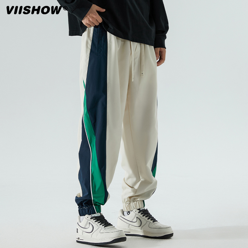VIISHOW日系收口男春秋季宽松运动裤街头宽松束脚裤百搭休闲长裤