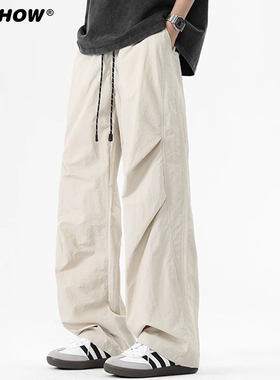 VIISHOW休闲裤男款2025新款日系潮牌宽松阔腿百搭个性直筒工装裤
