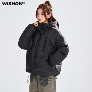 VIISHOW美式棉服男士冬季2025加绒加厚保暖防寒棉袄工装棉衣外套