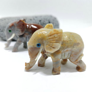 皂石雕刻招财石头大象吉祥如意象吸水吸财象一对装饰摆件石雕象