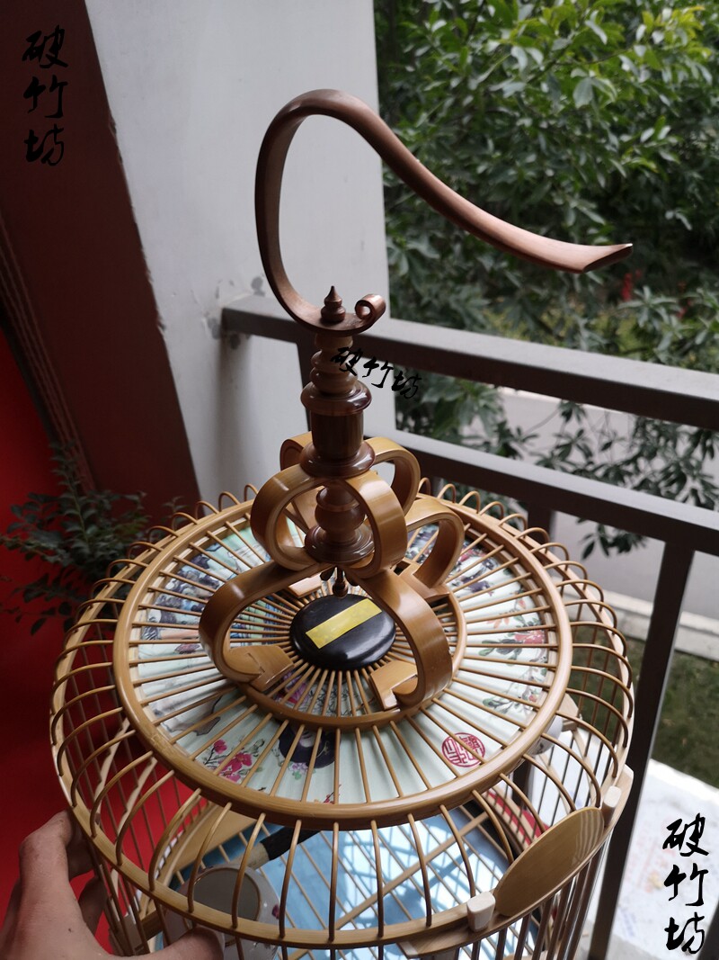 川笼画眉鸟笼 三面青笼子 成都破竹坊高端精品贴青笼 全套包邮