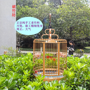 破竹坊川笼画眉老料贴青笼子笼抓贴青加牙加盖板精品高端画眉鸟笼