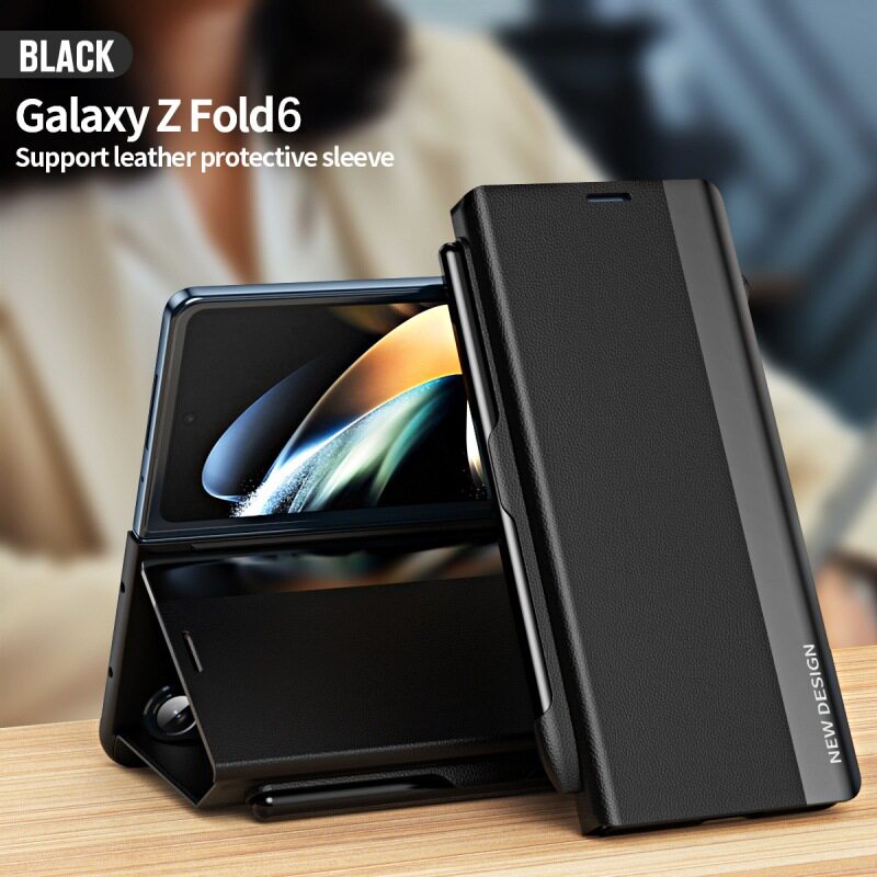 for Samsung Galaxy Z Fold6 Case With Pen 适用三星Z fold6手机壳翻盖磁吸皮套笔槽笔fold5/4/保护套新