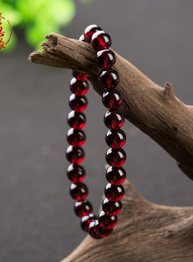 毕业级石榴石手女天然酒红色石榴石手串散珠子圈多圈单圈手链三圈