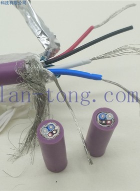 紫色护套DeviceNet总线工业线缆THIN,DVN24细电缆DN通讯屏蔽线