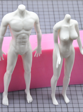 翻糖人偶身体模具男女diy硅胶