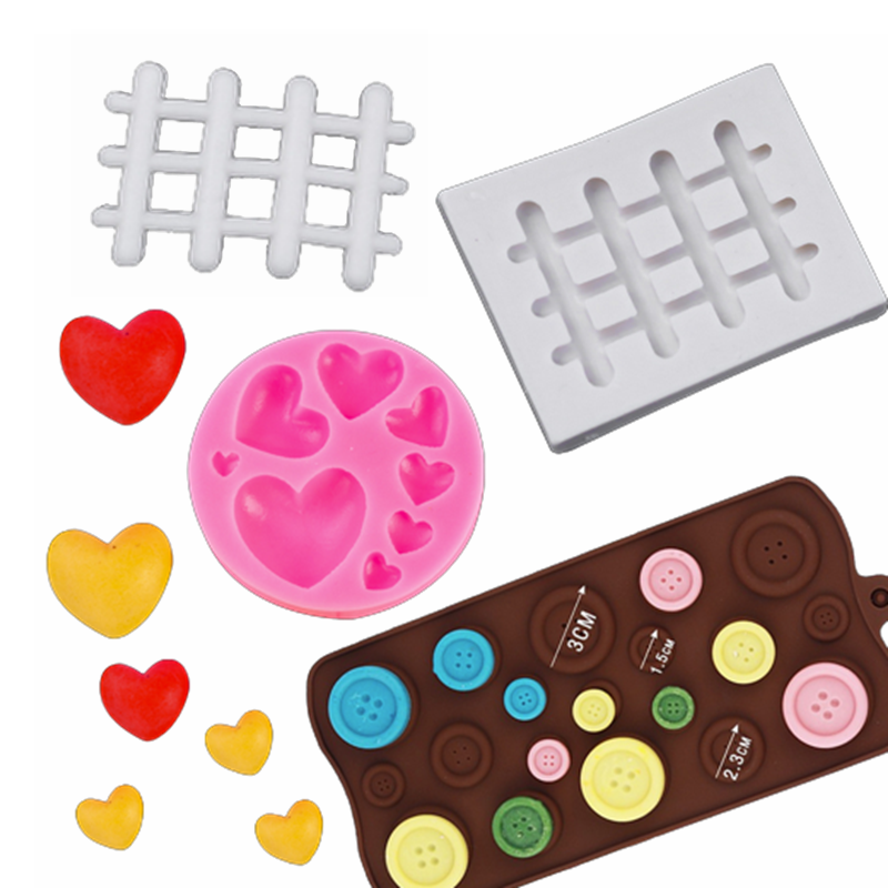 纽扣篱笆立体大小爱心蛋糕