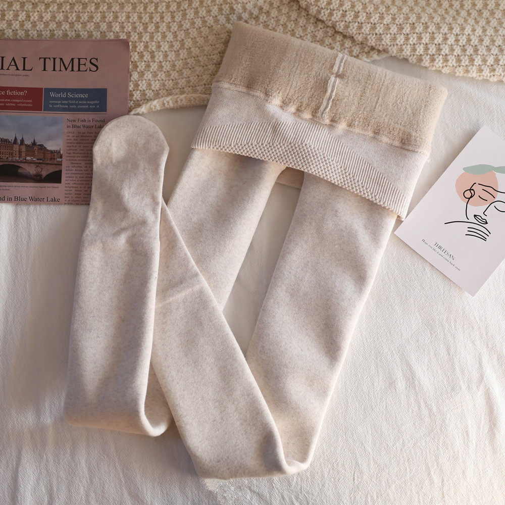 燕麦色打底裤加绒加厚棉质竖纹秋冬新款莫兰迪色休闲连裤袜踩脚,女装/女士精品,休闲裤,淘宝优惠券,粉丝福利购,淘宝优惠卷