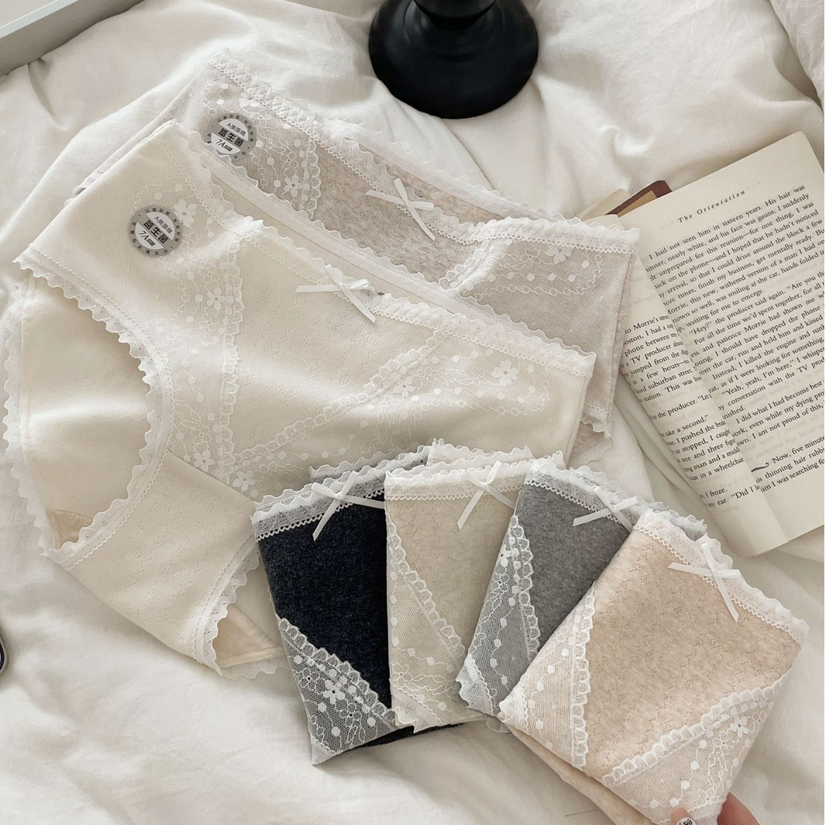 韩系甜美A类婴儿棉蕾丝纯欲提花纯棉彩纱舒适亲肤女士内裤益生菌