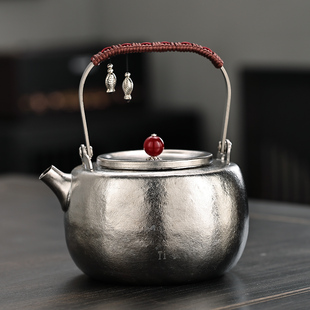 钛壶养生壶电陶炉煮茶壶 纯钛壶提梁壶家用烧水壶煮茶壶户外便携式