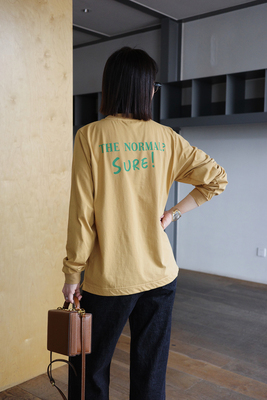 caicaicai爽滑两面印花长袖T恤